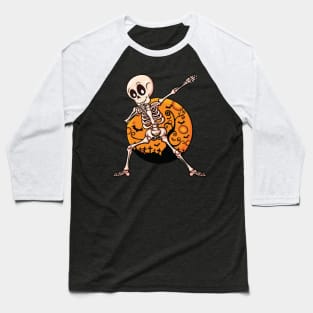 Halloween Boys Girls Dabbing Skeleton Kids Skeleton Dab Baseball T-Shirt